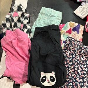 Carter's Girls Mixed Leggings Bundle - Black, Pink, Mint, Navy, White